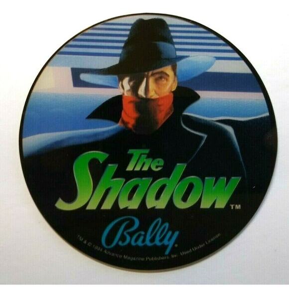 The Shadow Pinball Game COASTER Promo Original NOS Plastic Masked Man 1993 - Picture 2 of 4